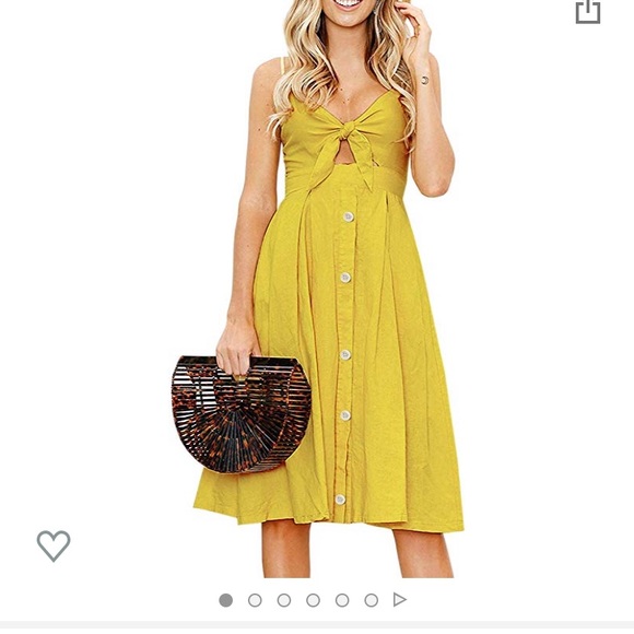 Dresses & Skirts - Linen Spaghetti Strap button down dress